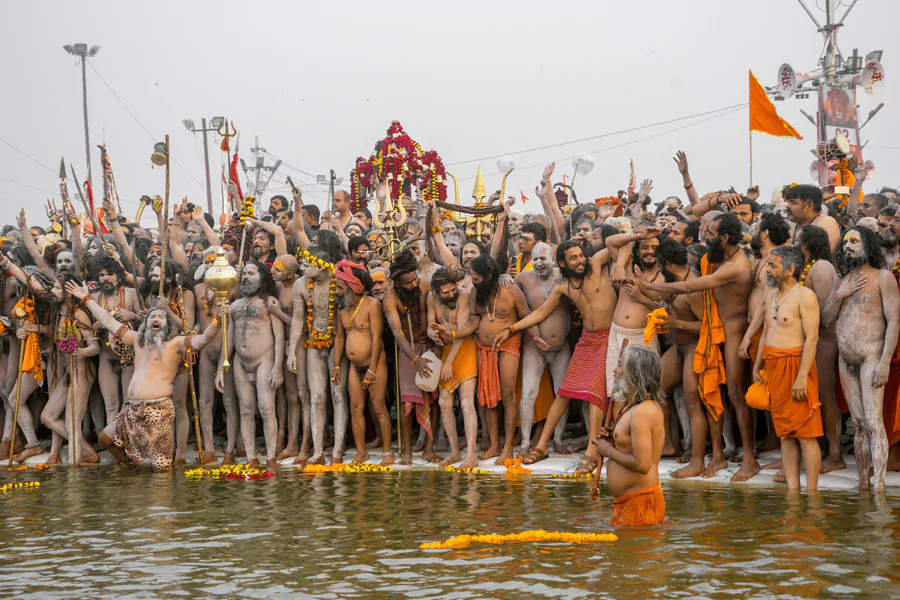 Naga Sadhus during the Kumbh Mela